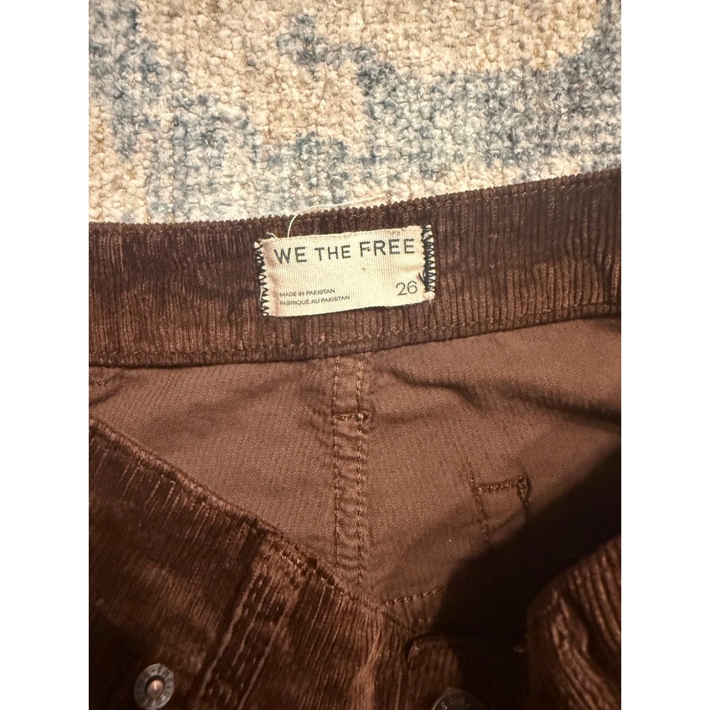 Free People Good Luck Mid-Rise Cord Barrel Jeans Size 26 Excellent Condition - Picture 2 of 6